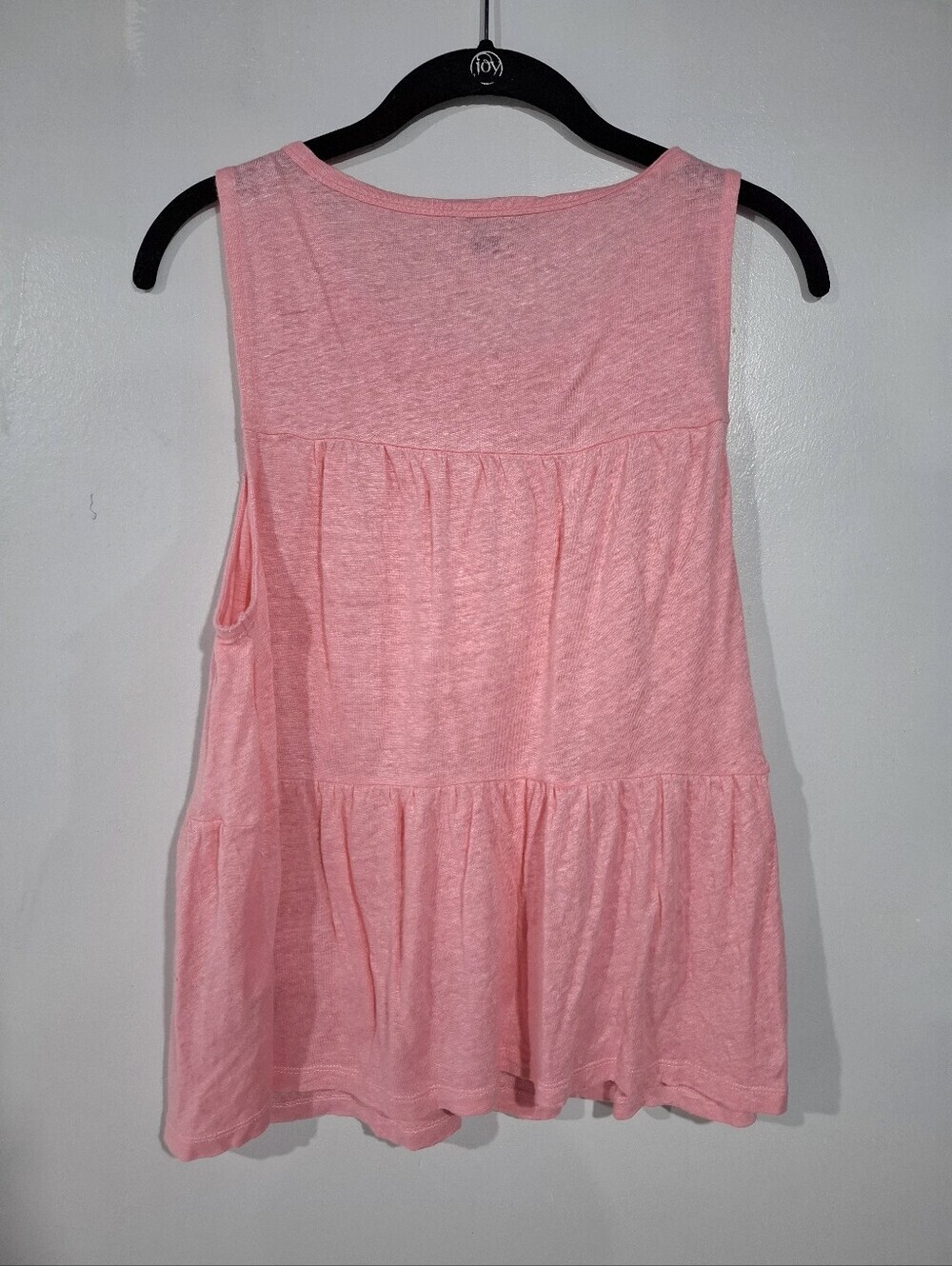 J.Crew 100% Linen Pink Tiered Peplum Tank Top Sleeveless Size S Summer - Picture 5 of 8